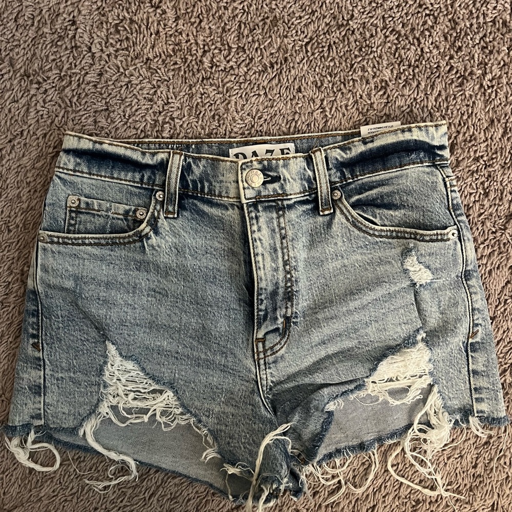 Daze Denim Distressed Blue Shorts